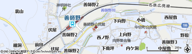 愛知県犬山市善師野上紅屋21周辺の地図