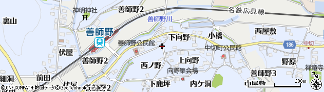 愛知県犬山市善師野上紅屋34周辺の地図