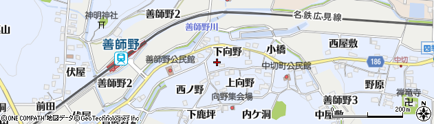 愛知県犬山市善師野下向野5周辺の地図