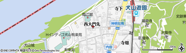 愛知県犬山市犬山西大門先周辺の地図