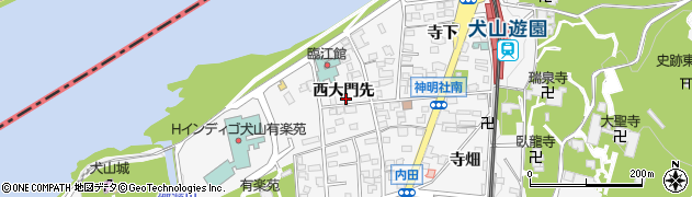 愛知県犬山市犬山（西大門先）周辺の地図