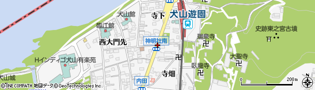 犬山遊園駅周辺の地図