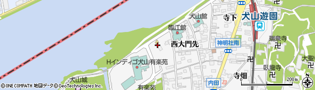 愛知県犬山市犬山西畑周辺の地図
