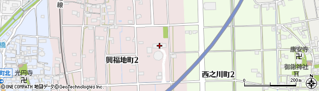 大垣市役所　北部水源地周辺の地図