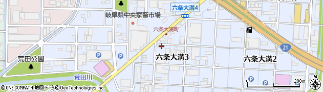 岐阜県岐阜市六条大溝周辺の地図