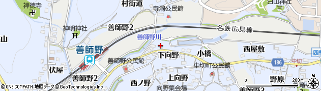愛知県犬山市善師野下向野8周辺の地図