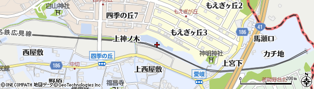 愛知県犬山市善師野下前田周辺の地図