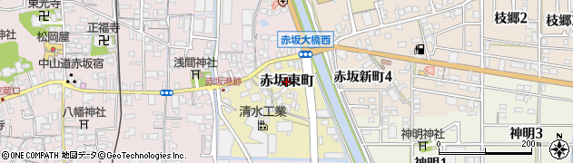 岐阜県大垣市赤坂東町周辺の地図