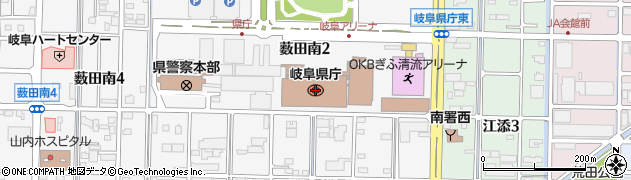 岐阜県庁周辺の地図