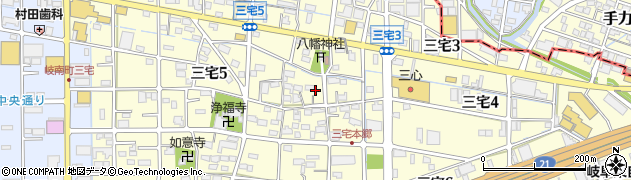 岐阜県岐南町（羽島郡）三宅周辺の地図