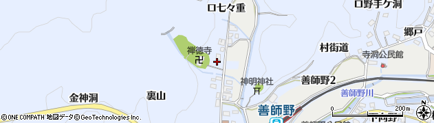 愛知県犬山市善師野裏田周辺の地図