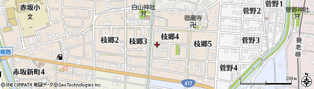 岐阜県大垣市枝郷周辺の地図
