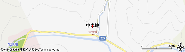 兵庫県養父市中米地周辺の地図