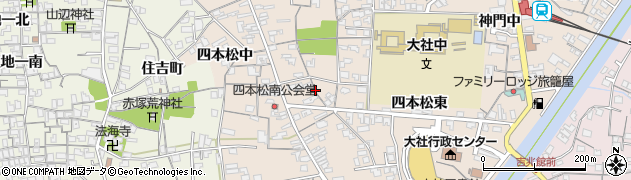 島根県出雲市大社町杵築南（四本松南）周辺の地図
