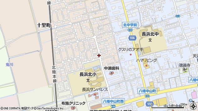 〒526-0016 滋賀県長浜市十里町の地図
