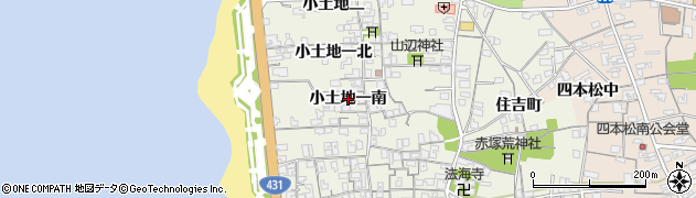 島根県出雲市大社町杵築西（小土地一南）周辺の地図