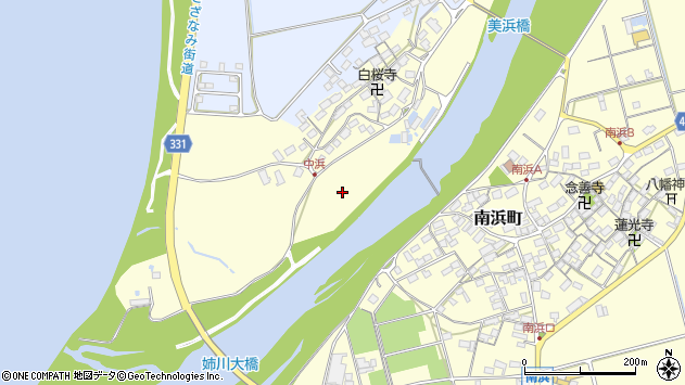 〒526-0114 滋賀県長浜市中浜の地図
