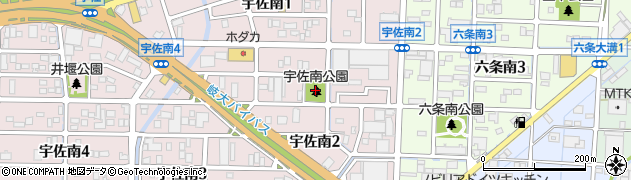 宇佐南公園周辺の地図