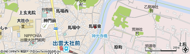 島根県出雲市大社町杵築南（馬場東）周辺の地図