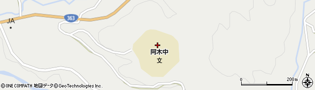 中津川市立阿木中学校周辺の地図