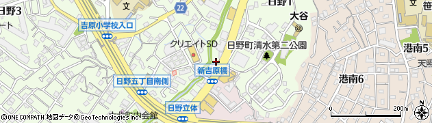横浜市放置自転車等保管場所日野周辺の地図