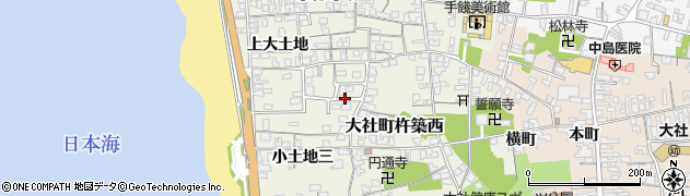 島根県出雲市大社町杵築西（上大土地）周辺の地図
