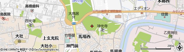 島根県出雲市大社町杵築南（馬場西中）周辺の地図