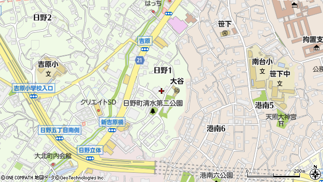 〒234-0051 神奈川県横浜市港南区日野の地図