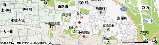 島根県出雲市大社町杵築東581周辺の地図