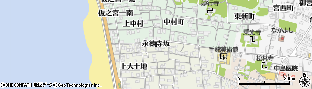 島根県出雲市大社町杵築西永徳寺坂周辺の地図