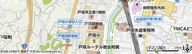 戸塚区役所　戸塚公会堂周辺の地図