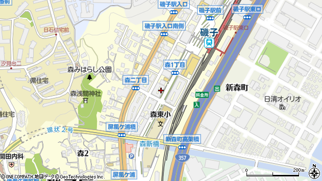 〒235-0023 神奈川県横浜市磯子区森の地図