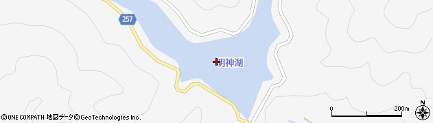 明神湖周辺の地図