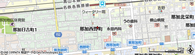 岐阜県各務原市那加西野町周辺の地図