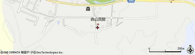 鳥取県東伯郡三朝町森周辺の地図