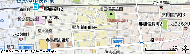 岐阜県各務原市那加織田町周辺の地図