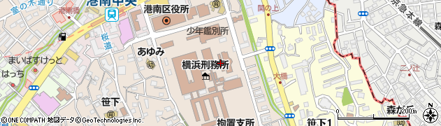 法務省　横浜刑務所・作業部門周辺の地図