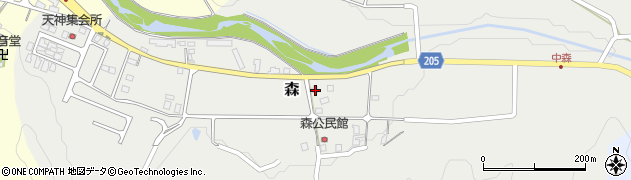 鳥取県東伯郡三朝町森794周辺の地図