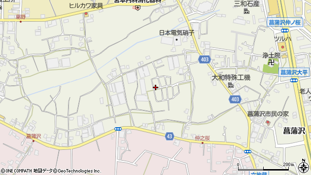 〒252-0823 神奈川県藤沢市菖蒲沢の地図