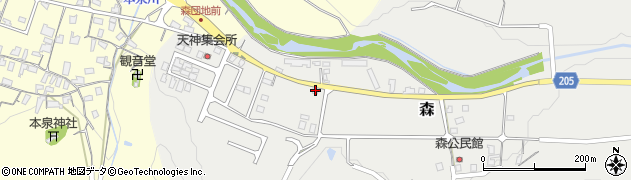 鳥取県東伯郡三朝町森827周辺の地図