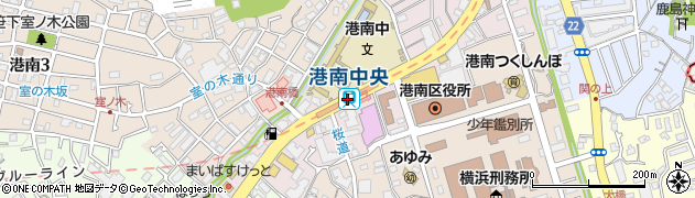 港南中央駅周辺の地図