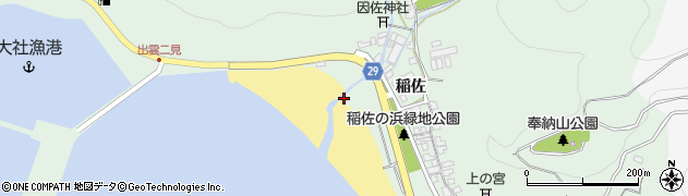 島根県出雲市大社町杵築北（稲佐）周辺の地図