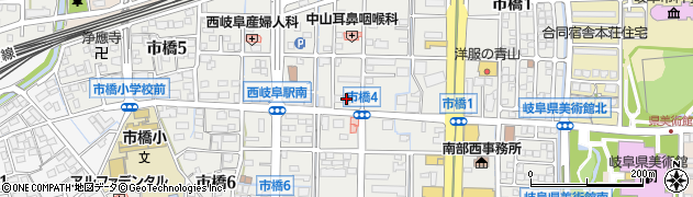 岐阜市橋郵便局周辺の地図
