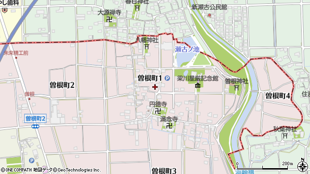 〒503-0011 岐阜県大垣市曽根町の地図