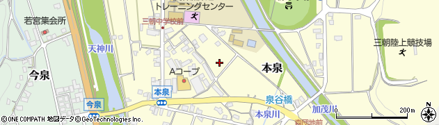 鳥取県三朝町（東伯郡）本泉周辺の地図