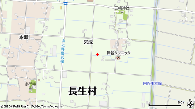 〒299-4341 千葉県長生郡長生村宮成の地図
