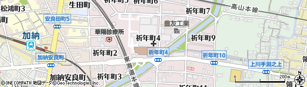 岐阜県岐阜市祈年町周辺の地図