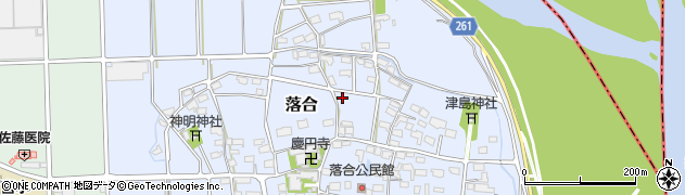 岐阜県神戸町（安八郡）落合周辺の地図