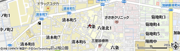 岐阜県岐阜市六条周辺の地図