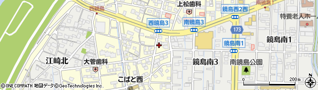 岐阜江崎郵便局周辺の地図